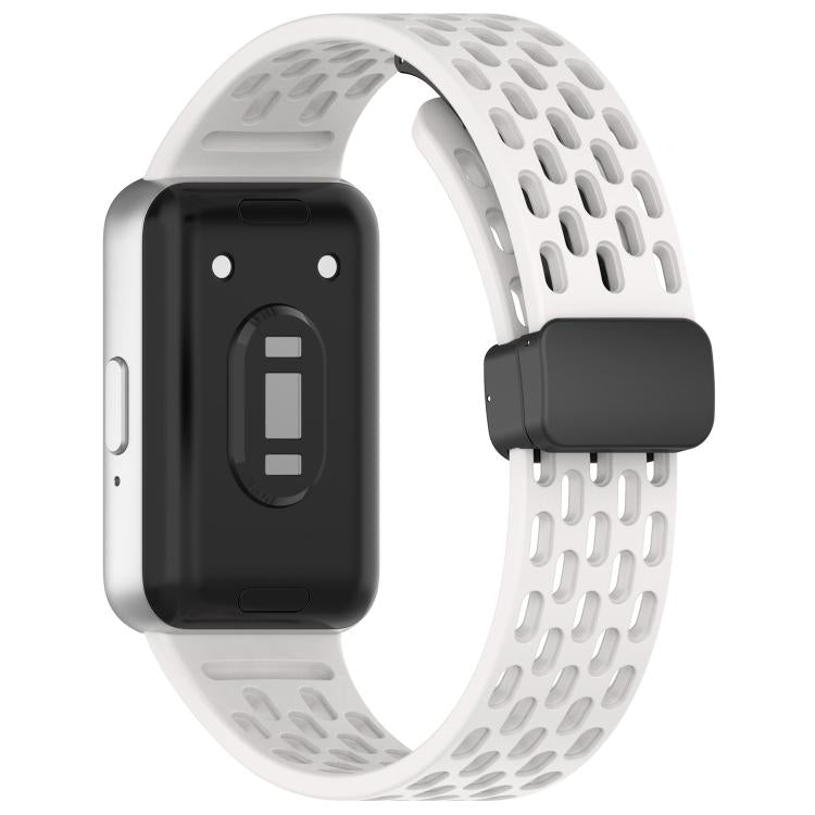 For Galaxy Fit3 xDfind Hole Style Magnetic Black Buckle Silicone Watch Band
