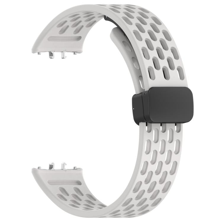For Galaxy Fit3 xDfind Hole Style Magnetic Black Buckle Silicone Watch Band
