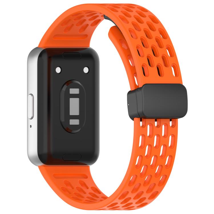 For Galaxy Fit3 xDfind Hole Style Magnetic Black Buckle Silicone Watch Band
