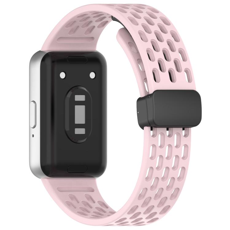 For Galaxy Fit3 xDfind Hole Style Magnetic Black Buckle Silicone Watch Band