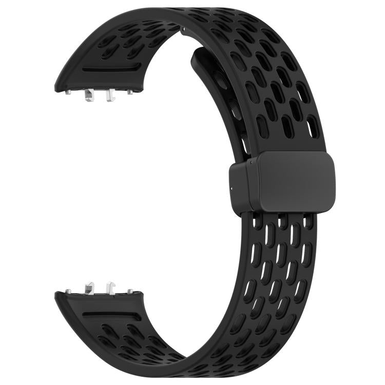 For Galaxy Fit3 xDfind Hole Style Magnetic Black Buckle Silicone Watch Band