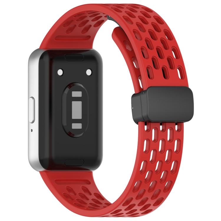 For Galaxy Fit3 xDfind Hole Style Magnetic Black Buckle Silicone Watch Band