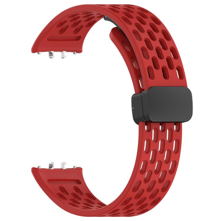 For Galaxy Fit3 xDfind Hole Style Magnetic Black Buckle Silicone Watch Band