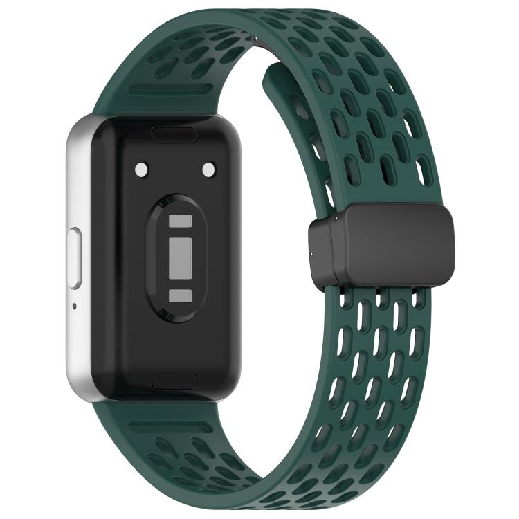 For Galaxy Fit3 xDfind Hole Style Magnetic Black Buckle Silicone Watch Band