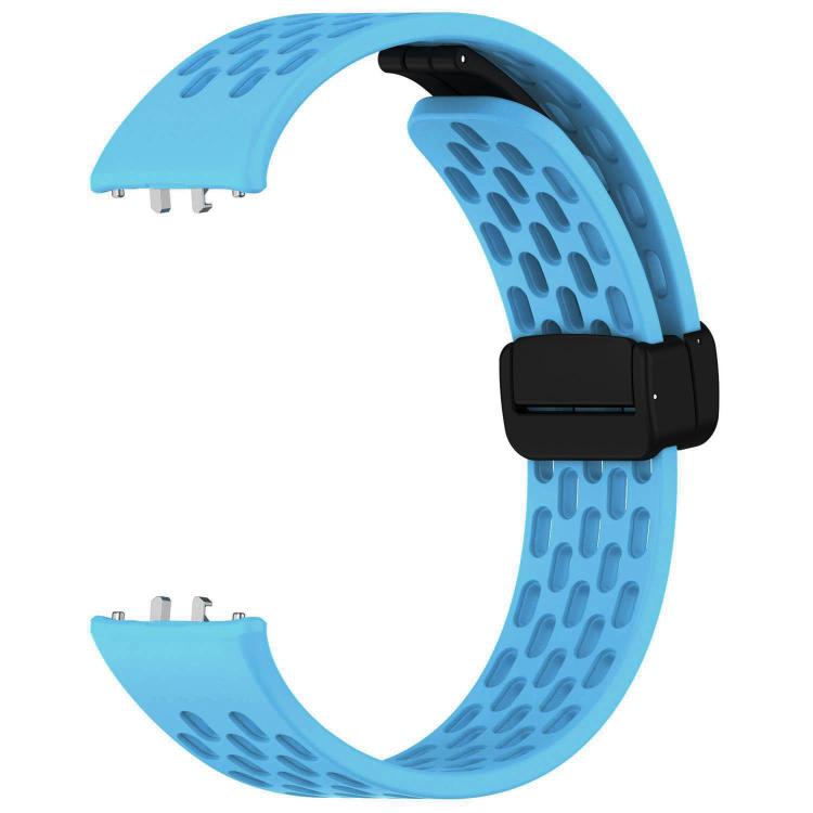 For Galaxy Fit3 xDfind Hole Style Magnetic Black Buckle Silicone Watch Band