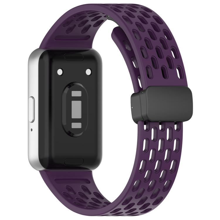 For Galaxy Fit3 xDfind Hole Style Magnetic Black Buckle Silicone Watch Band