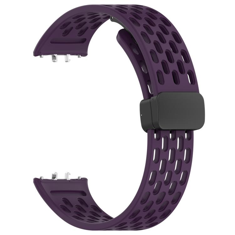 For Galaxy Fit3 xDfind Hole Style Magnetic Black Buckle Silicone Watch Band