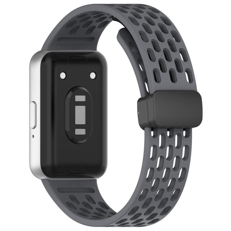 For Galaxy Fit3 xDfind Hole Style Magnetic Black Buckle Silicone Watch Band