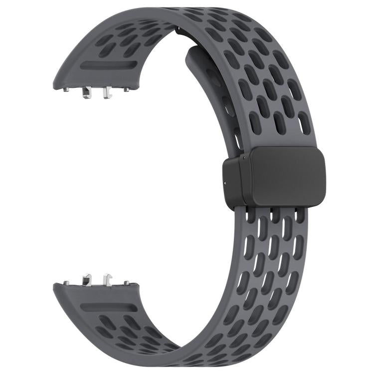 For Galaxy Fit3 xDfind Hole Style Magnetic Black Buckle Silicone Watch Band