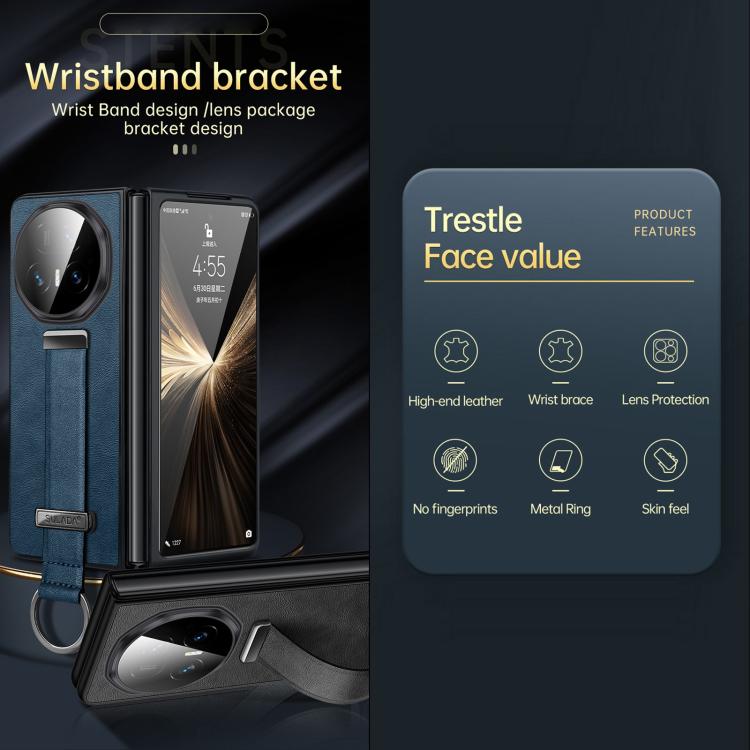 For Honor Magic V5 SULADA PC Hybrid Leather Texture Skin Feel Shockproof Phone Case