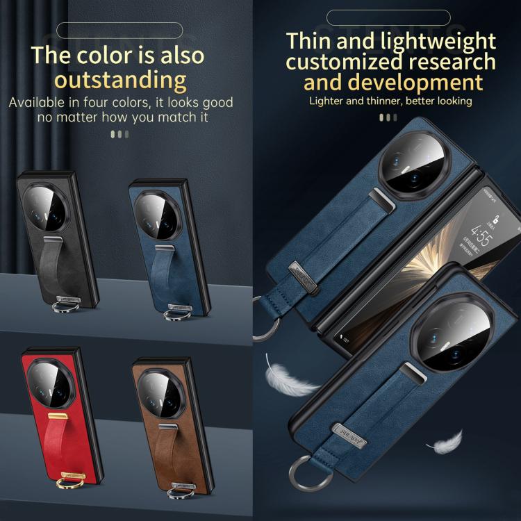 For Honor Magic V5 SULADA PC Hybrid Leather Texture Skin Feel Shockproof Phone Case