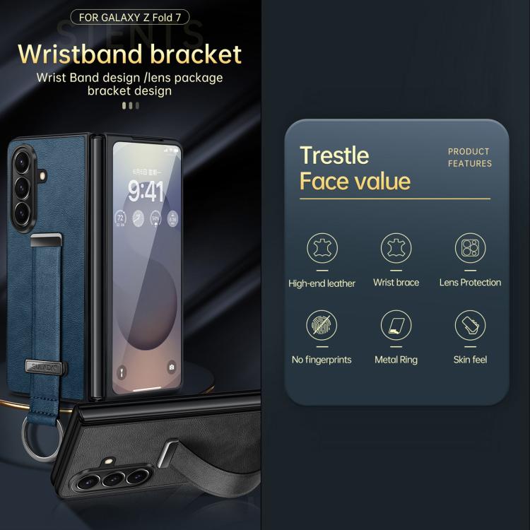 For Samsung Galaxy Z Fold7 5G SULADA PC Hybrid Leather Texture Skin Feel Shockproof Phone Case