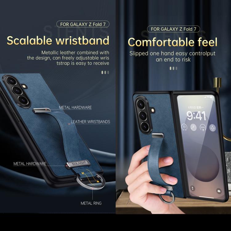 For Samsung Galaxy Z Fold7 5G SULADA PC Hybrid Leather Texture Skin Feel Shockproof Phone Case