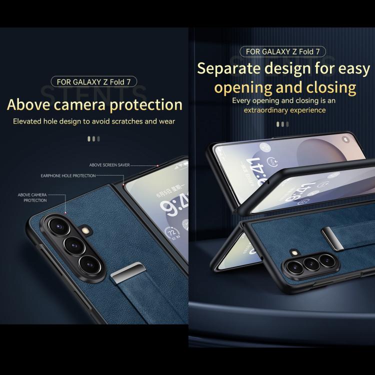 For Samsung Galaxy Z Fold7 5G SULADA PC Hybrid Leather Texture Skin Feel Shockproof Phone Case