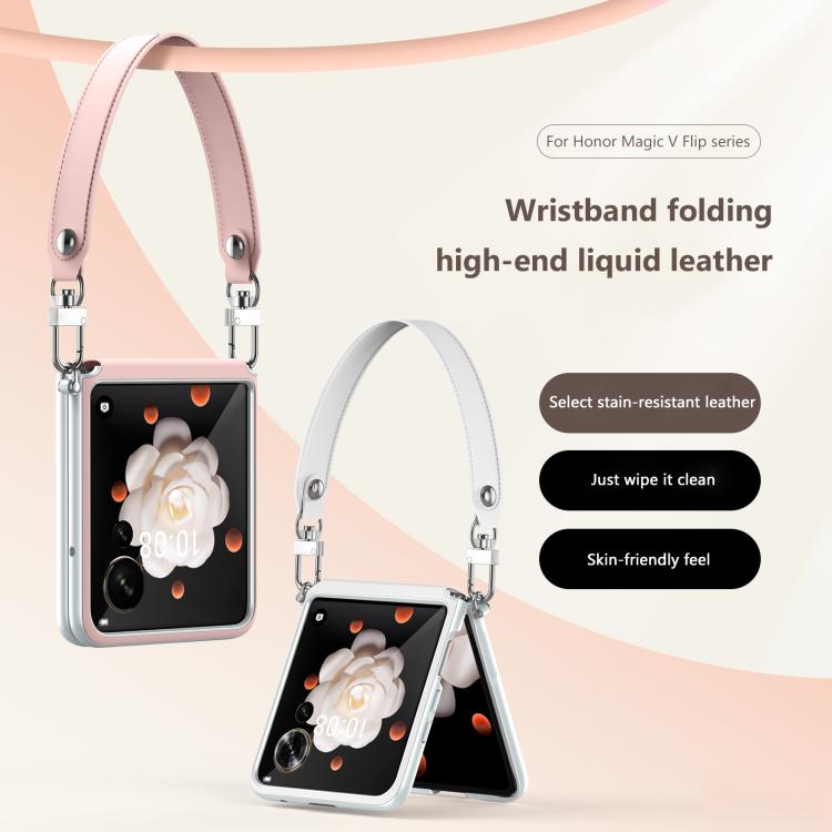 For Honor Magic V Flip SULADA Skin Feel Liquid Leather Shockproof Phone Case
