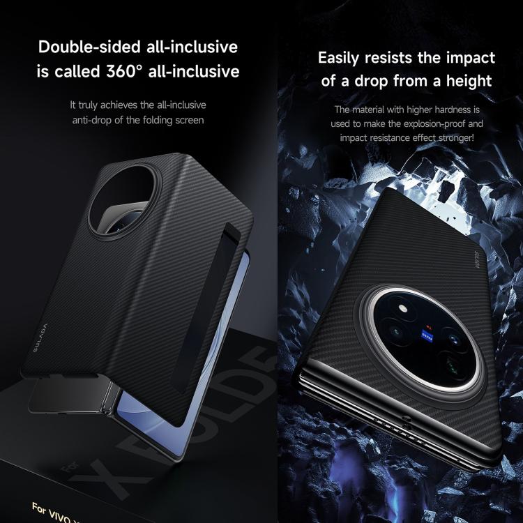 For vivo X Fold5 SULADA Kevlar 600D Texture Smart Window Leather Phone Case