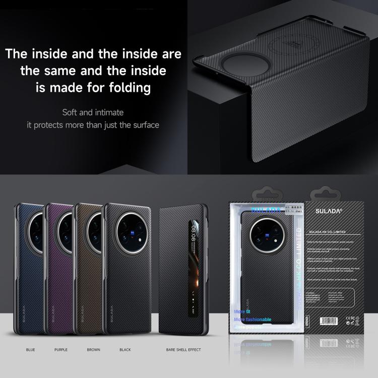For vivo X Fold5 SULADA Kevlar 600D Texture Smart Window Leather Phone Case