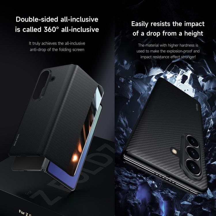For Samsung Galaxy Z Fold7 5G SULADA Kevlar 600D Texture Smart Window Leather Phone Case