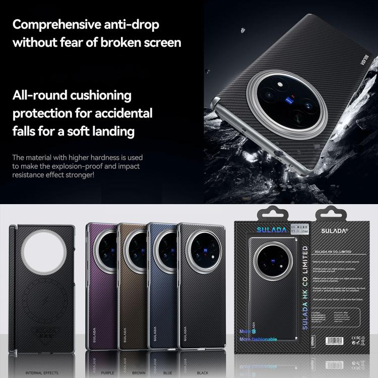 For vivo X Fold5 SULADA 600D Kevlar Texture PC Shockproof Phone Case
