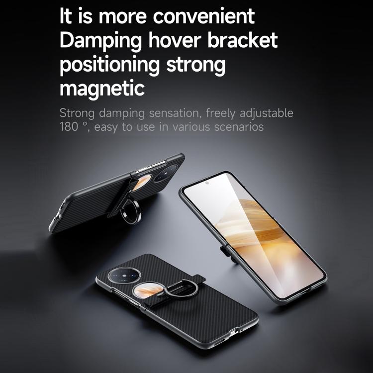 For Huawei Pocket 2 SULADA 600D Kevlar Texture PC Shockproof Phone Case with Rng Holder