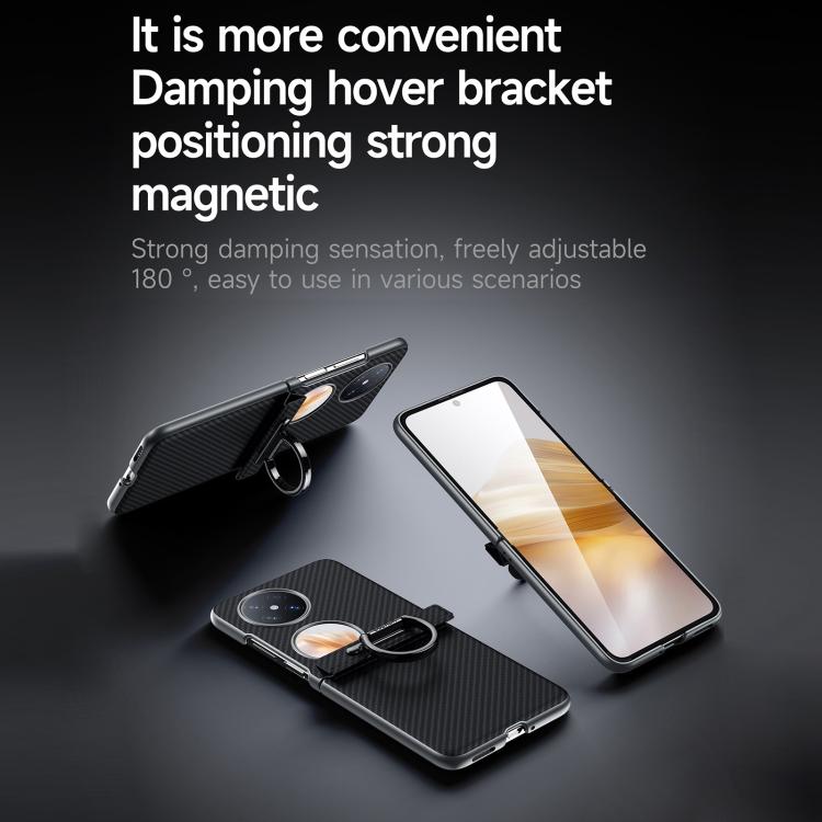 For Huawei Pocket 2 SULADA 600D Kevlar Texture PC Shockproof Phone Case with Rng Holder