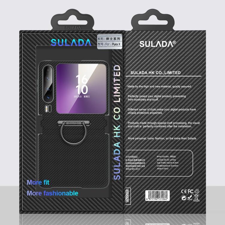 For Huawei Pura X SULADA 600D Kevlar Texture PC Shockproof Phone Case with Rng Holder