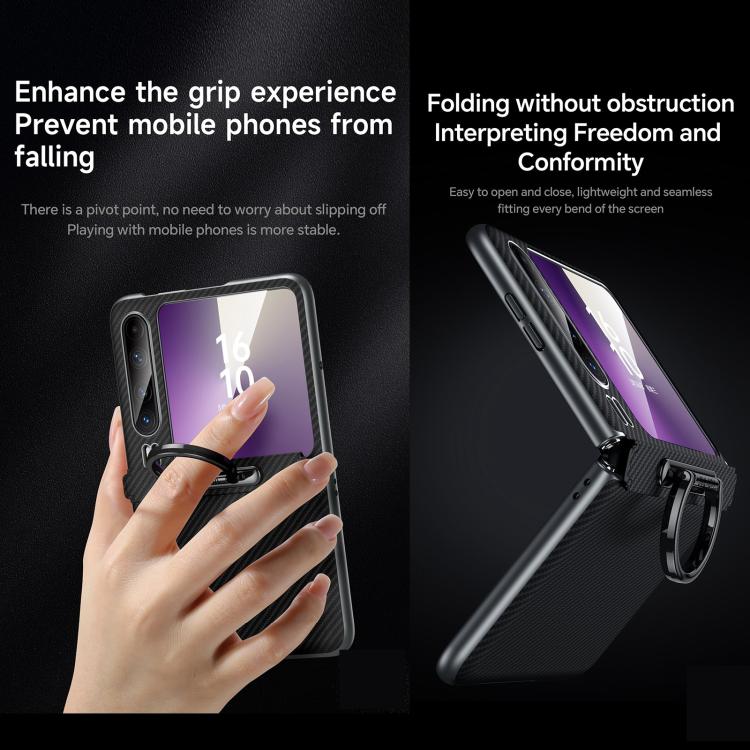 For Huawei Pura X SULADA 600D Kevlar Texture PC Shockproof Phone Case with Rng Holder