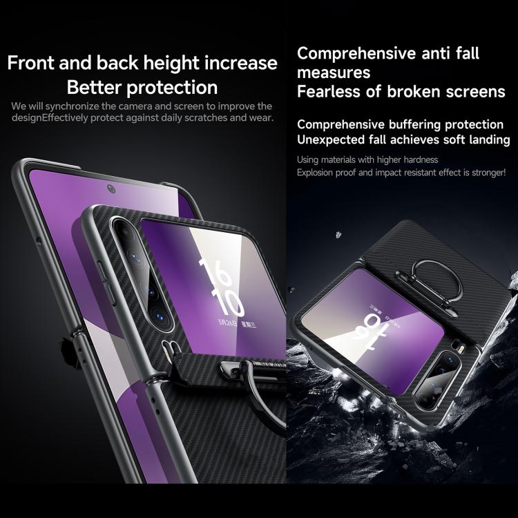 For Huawei Pura X SULADA 600D Kevlar Texture PC Shockproof Phone Case with Rng Holder