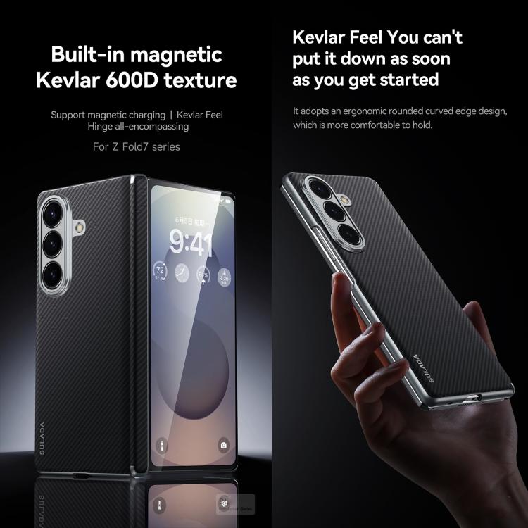 For Samsung Galaxy Z Fold7 5G SULADA 600D Kevlar Texture PC Shockproof Phone Case