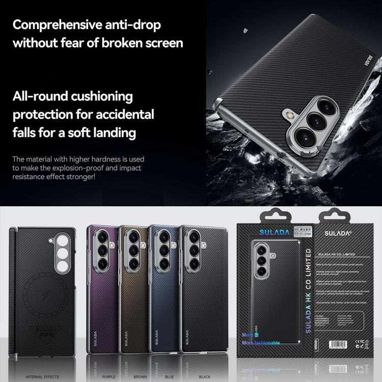 For Samsung Galaxy Z Fold7 5G SULADA 600D Kevlar Texture PC Shockproof Phone Case