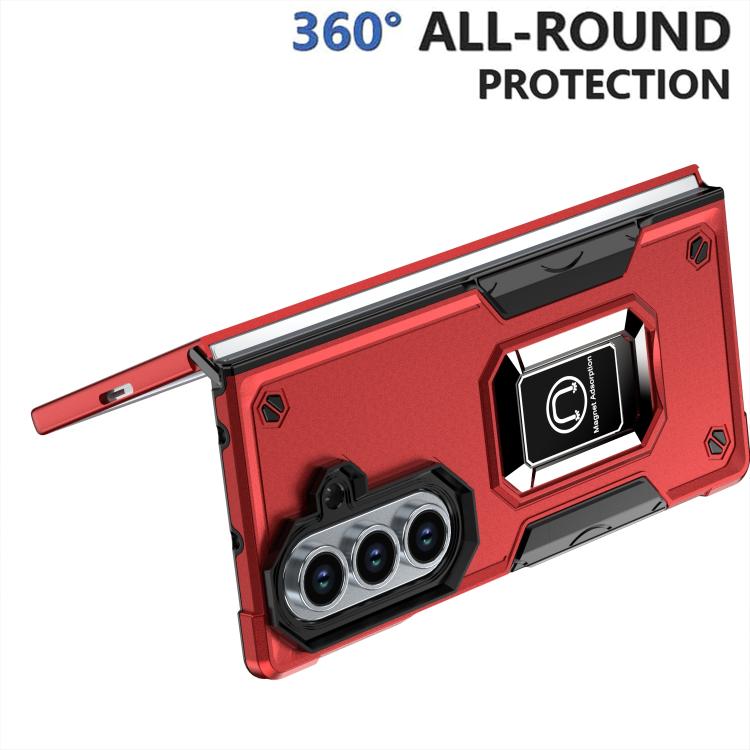 For Samsung Galaxy Z Fold7 Non-slip Shockproof Armor Phone Case with Ring Holder