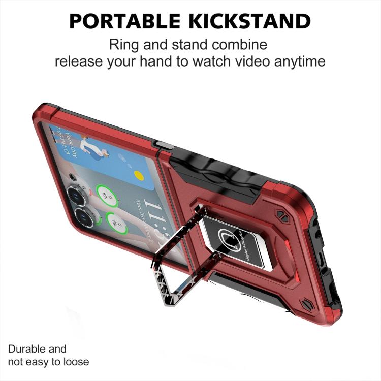 For Samsung Galaxy Z Flip7 Non-slip Shockproof Armor Phone Case with Ring Holder
