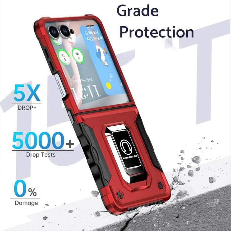 For Samsung Galaxy Z Flip7 Non-slip Shockproof Armor Phone Case with Ring Holder