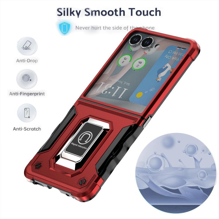 For Samsung Galaxy Z Flip7 Non-slip Shockproof Armor Phone Case with Ring Holder