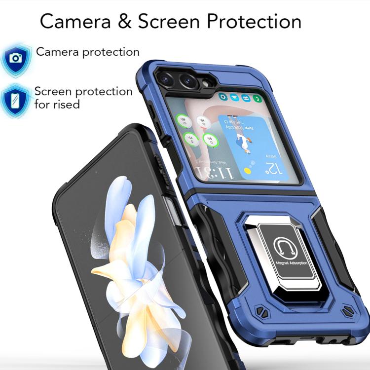 For Samsung Galaxy Z Flip6 Non-slip Shockproof Armor Phone Case with Ring Holder