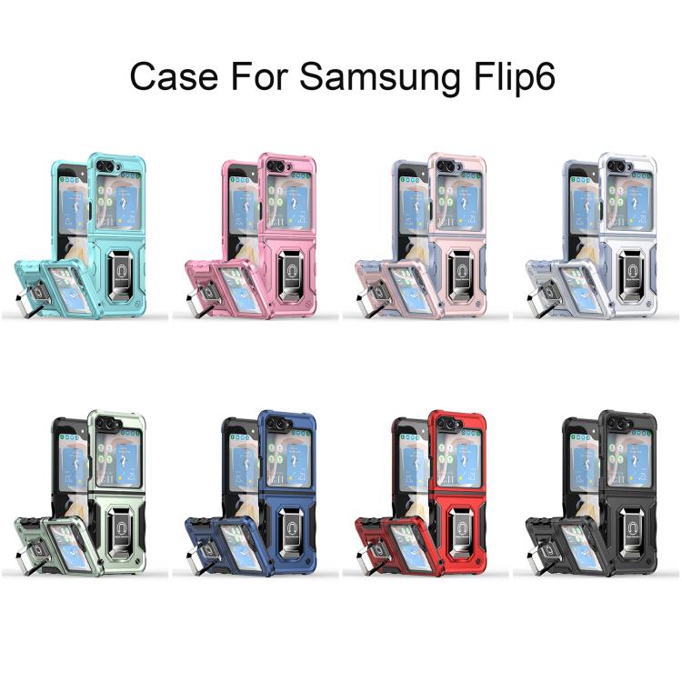 For Samsung Galaxy Z Flip6 Non-slip Shockproof Armor Phone Case with Ring Holder