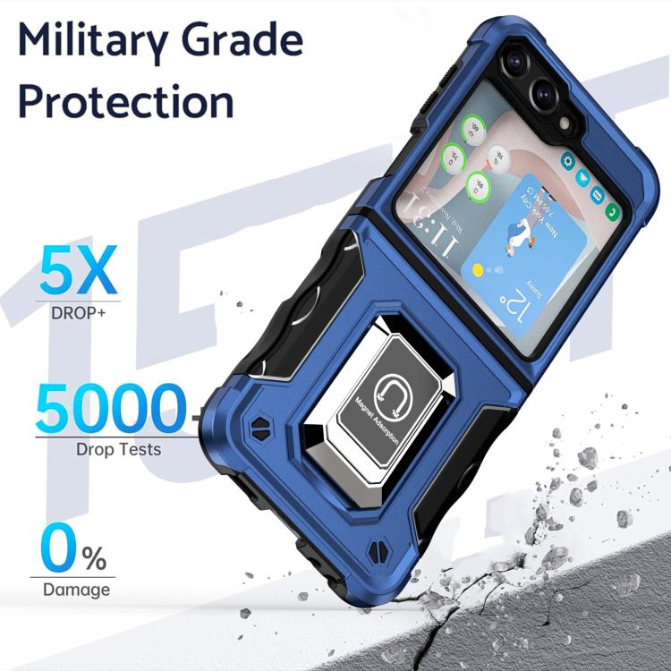 For Samsung Galaxy Z Flip6 Non-slip Shockproof Armor Phone Case with Ring Holder