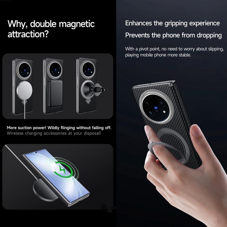For vivo X Fold5 SULADA Kevlar Texture MagSafe Magnetic Holder Phone Case