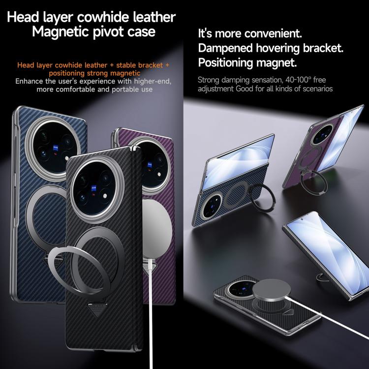 For vivo X Fold5 SULADA Kevlar Texture MagSafe Magnetic Holder Phone Case