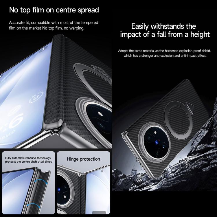 For vivo X Fold5 SULADA Kevlar Texture MagSafe Magnetic Holder Phone Case