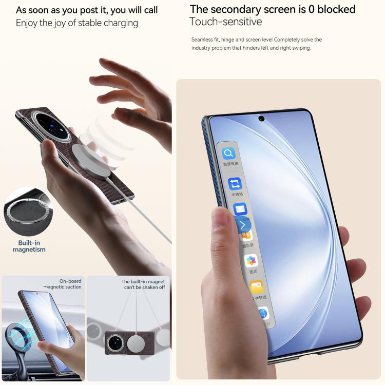 For vivo X Fold5 SULADA Kevlar Woven Texture Magnetic Leather Phone Case