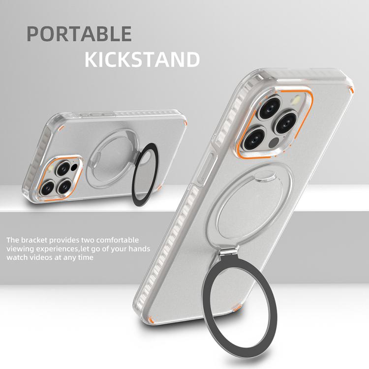 For iPhone 15 Pro Max Colorful 2 in 1 MagSafe Ring Holder Phone Case