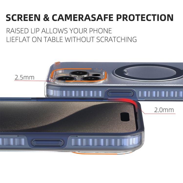 For iPhone 15 Pro Max Colorful 2 in 1 MagSafe Ring Holder Phone Case