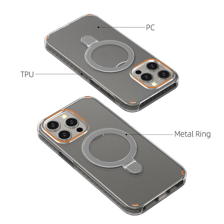 For iPhone 15 Pro Max Colorful 2 in 1 MagSafe Ring Holder Phone Case