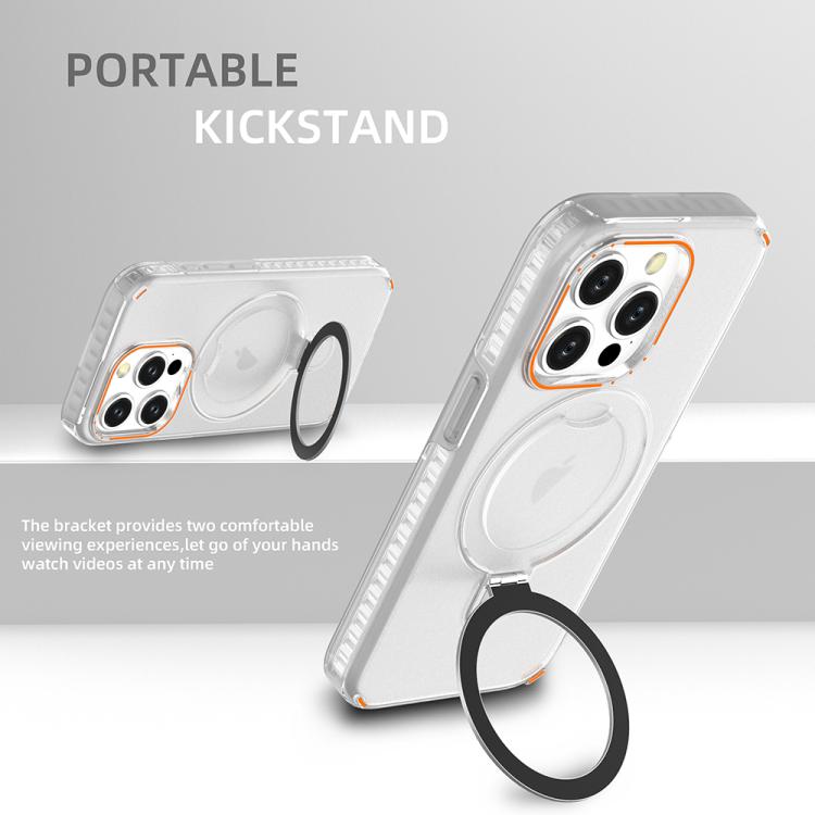 For iPhone 15 Pro Colorful 2 in 1 MagSafe Ring Holder Phone Case