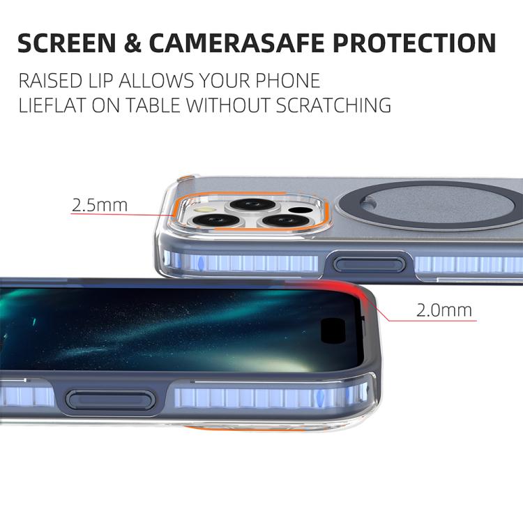 For iPhone 15 Pro Colorful 2 in 1 MagSafe Ring Holder Phone Case