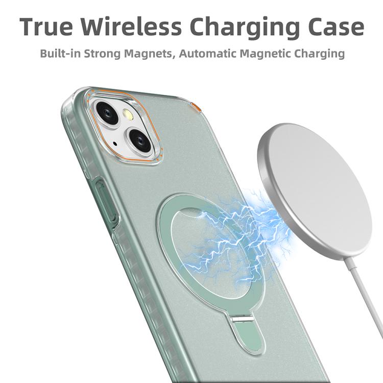 For iPhone 15 Plus Colorful 2 in 1 MagSafe Ring Holder Phone Case