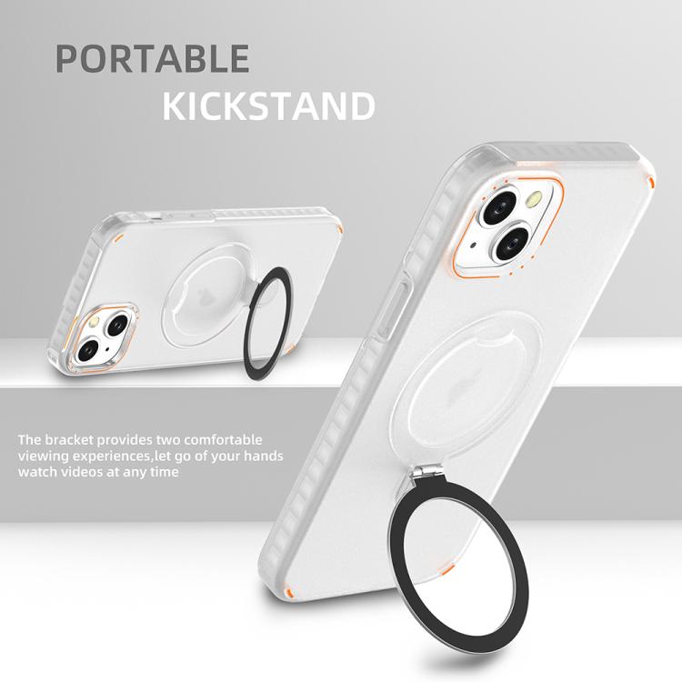 For iPhone 15 Plus Colorful 2 in 1 MagSafe Ring Holder Phone Case