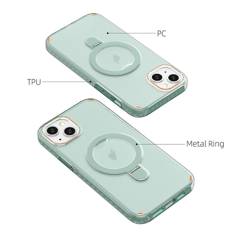 For iPhone 15 Plus Colorful 2 in 1 MagSafe Ring Holder Phone Case