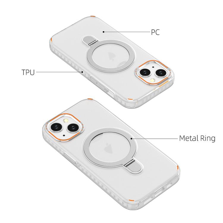 For iPhone 15 Colorful 2 in 1 MagSafe Ring Holder Phone Case